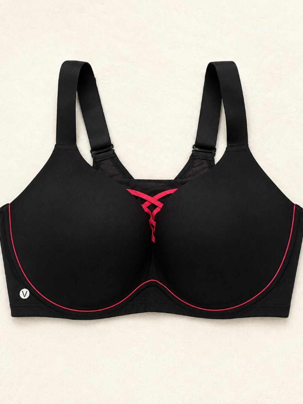 LIVI Lane Bryant Sports Bra 44DDD Black/Pink